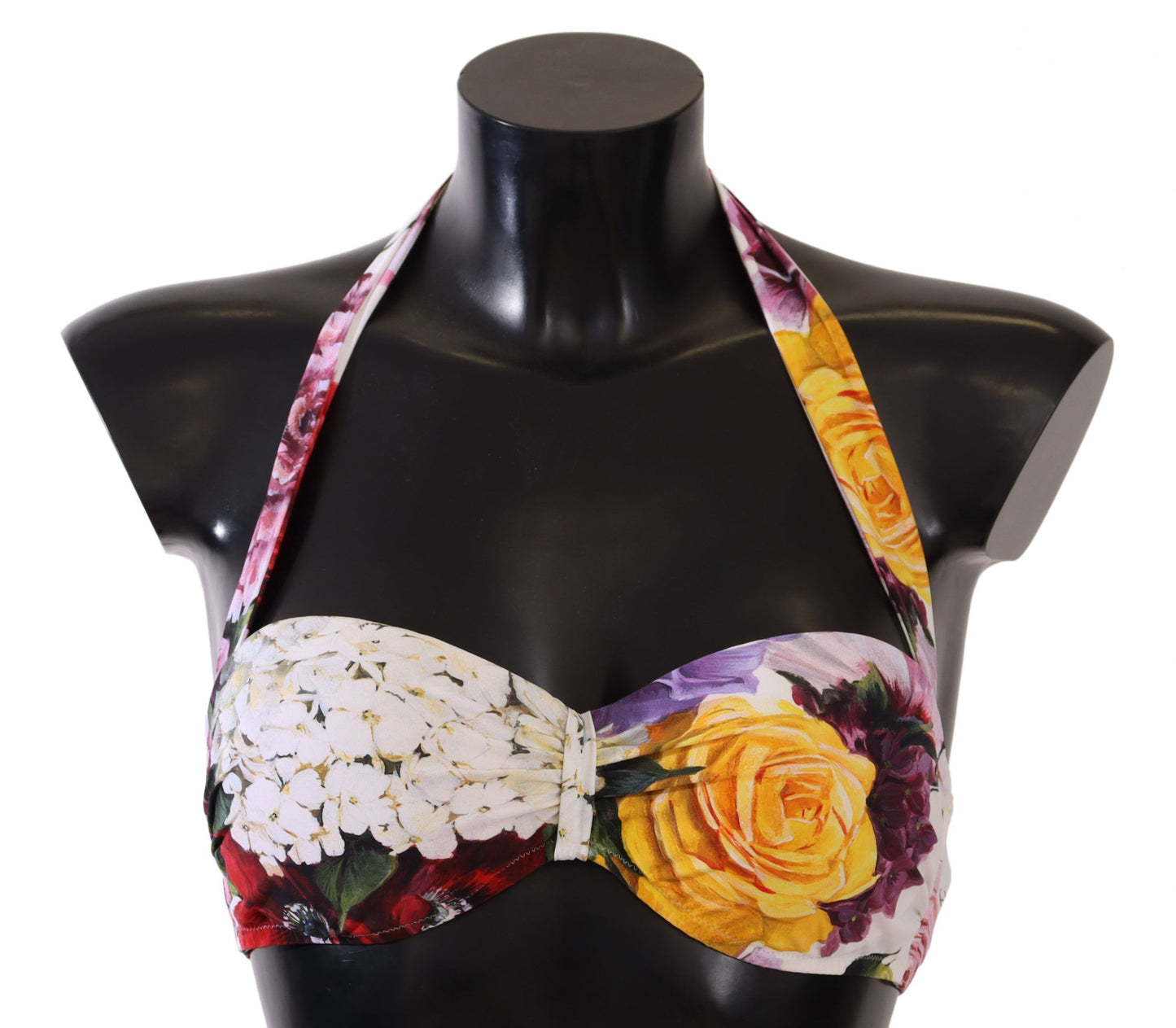 Mehrfarbiger Blumen-Badeanzug-Bikinioberteil von Dolce &amp; Gabbana