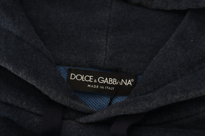 Dolce & Gabbana Elegant Dark Blue Cotton Pullover Sweater