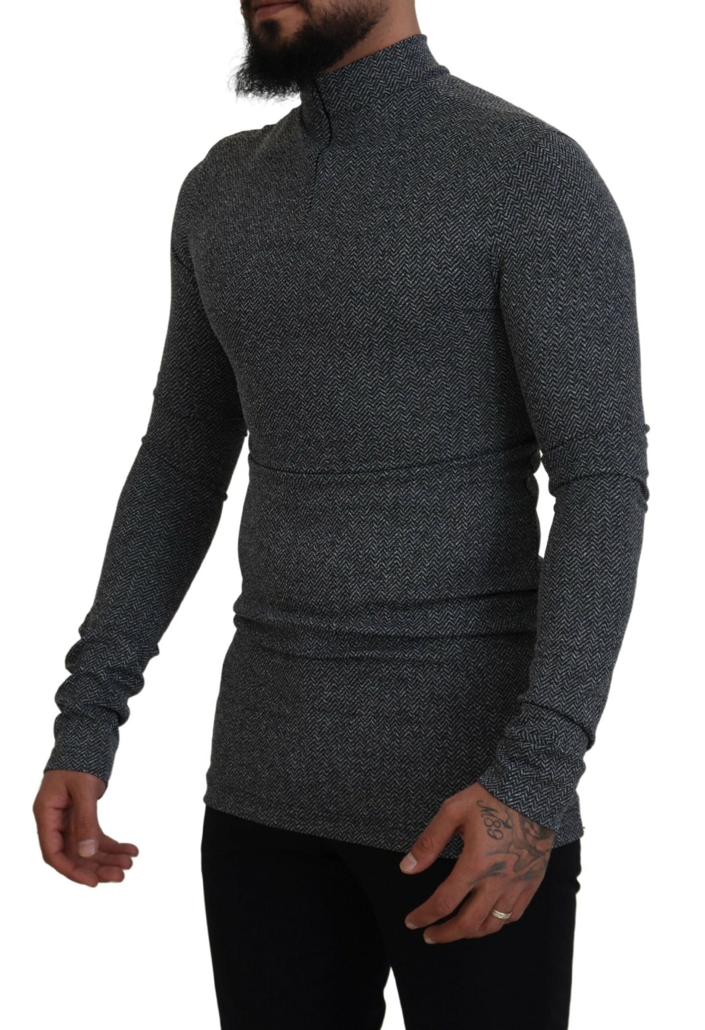 Dolce & Gabbana Elegant Dark Gray Pullover Sweater