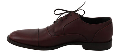 Dolce &amp; Gabbana Derby-Schuhe aus rotem Bordeaux-Leder