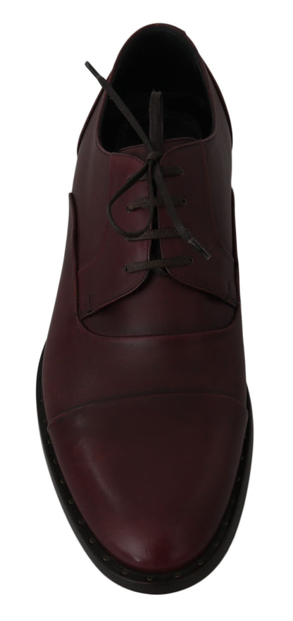 Dolce &amp; Gabbana Derby-Schuhe aus rotem Bordeaux-Leder