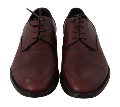 Dolce &amp; Gabbana Derby-Schuhe aus rotem Bordeaux-Leder