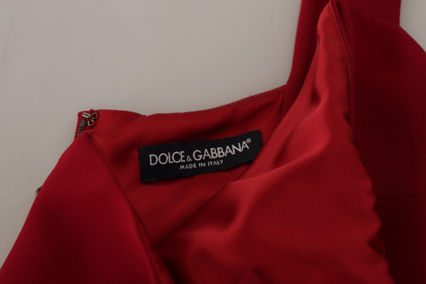 Dolce &amp; Gabbana Rotes ärmelloses Etuikleid aus Viskose