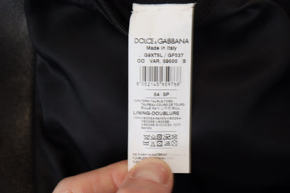 Dolce &amp; Gabbana Bikerjacke aus schwarzem Leder mit Reißverschluss