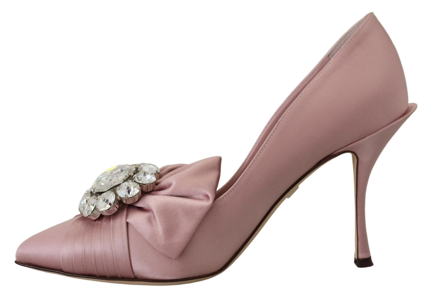 Dolce &amp; Gabbana Pink Silk Clear Crystal Pumps Klassische Schuhe