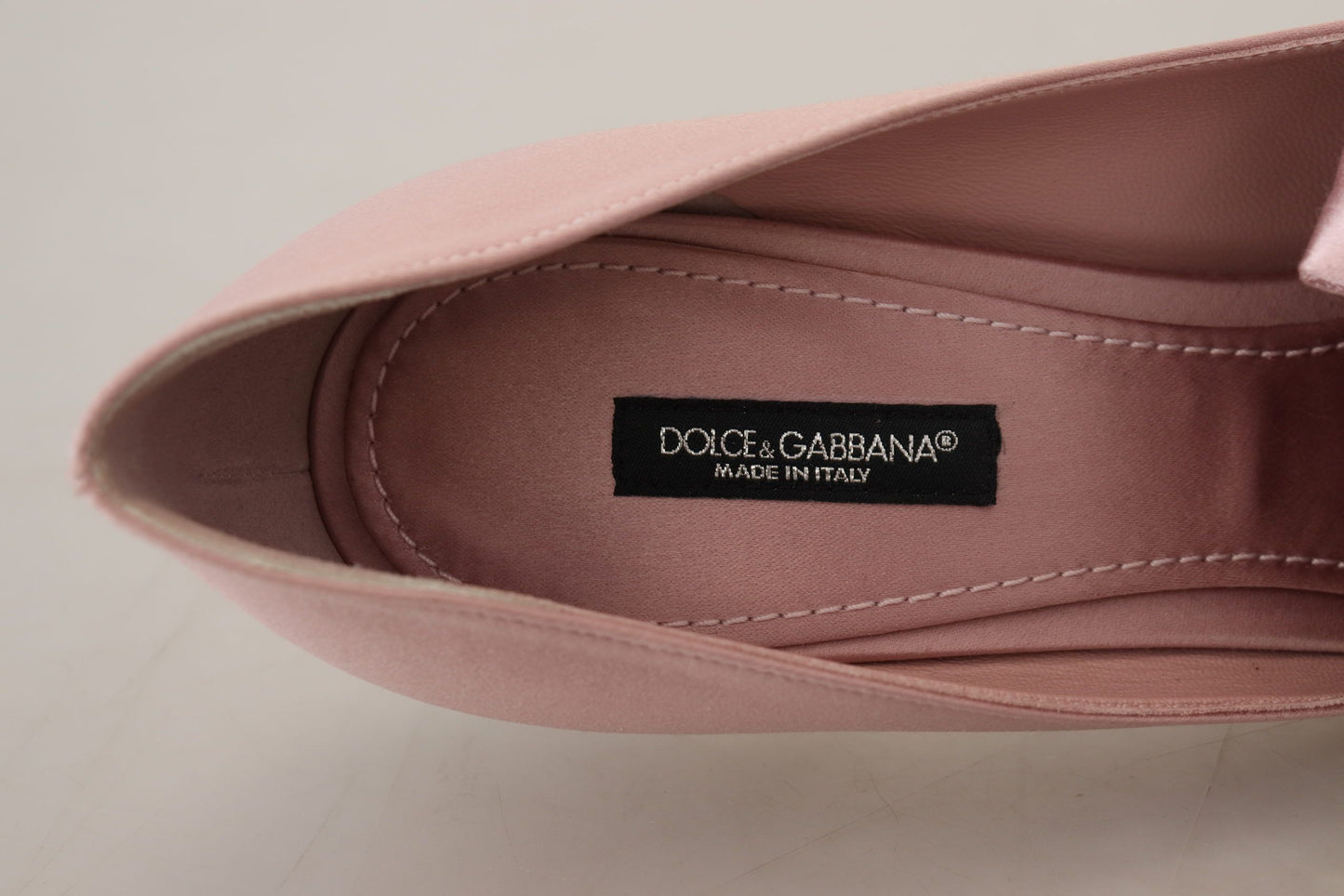 Dolce &amp; Gabbana Pink Silk Clear Crystal Pumps Klassische Schuhe