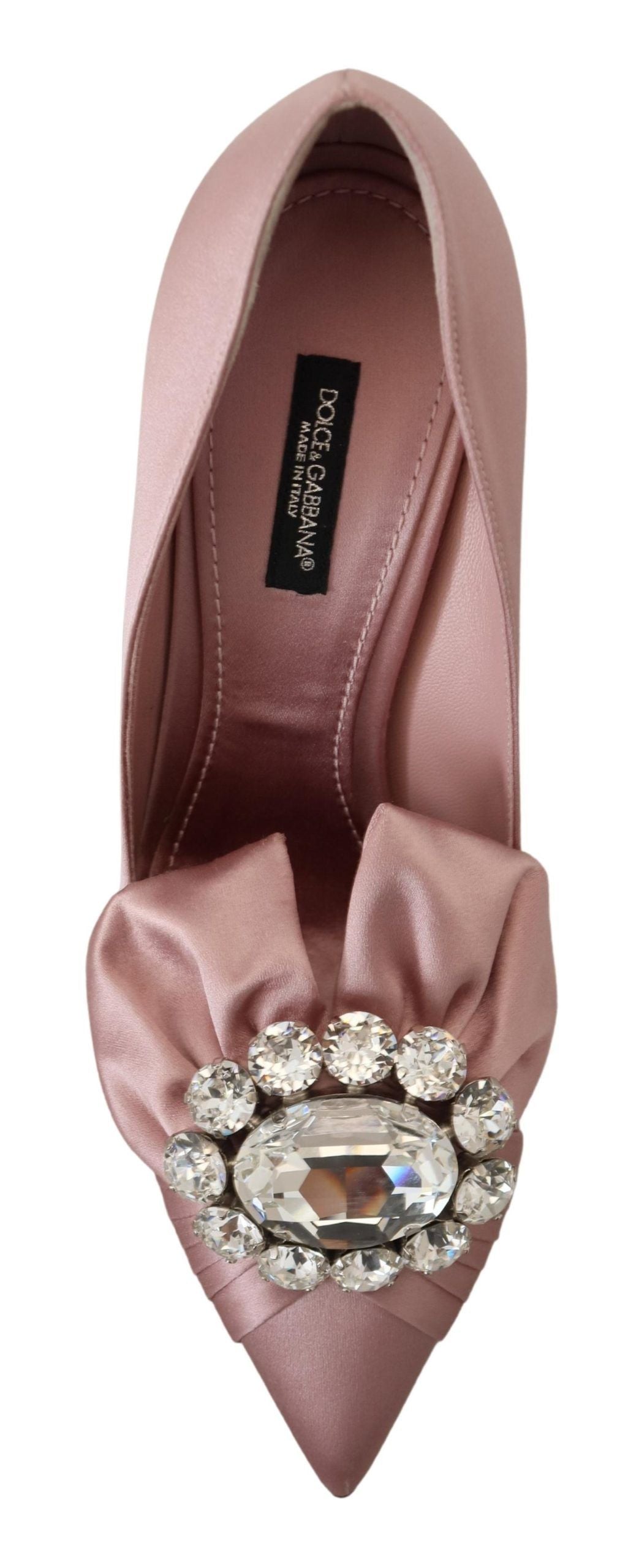 Dolce &amp; Gabbana Pink Silk Clear Crystal Pumps Klassische Schuhe