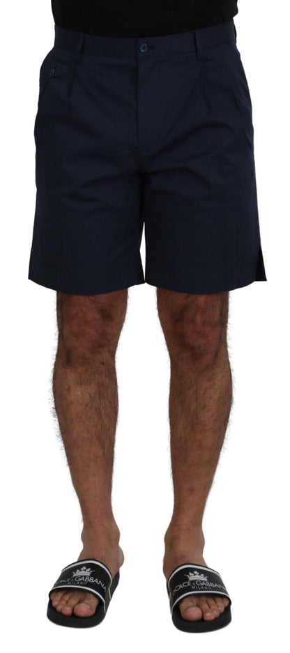 Dolce &amp; Gabbana Blaue Chino-Shorts aus Baumwoll-Stretch