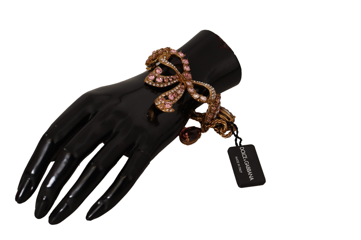 Dolce &amp; Gabbana Gold-Messing-Armband mit barocker Kristallverzierung