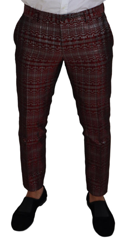 Dolce &amp; Gabbana Bordeaux-Silber-GOLD-Slim-Fit-Anzug