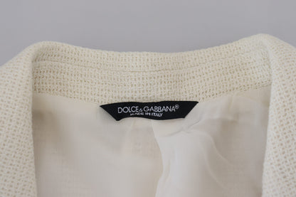 Dolce & Gabbana Elegant Off White Silk-Blend Suit