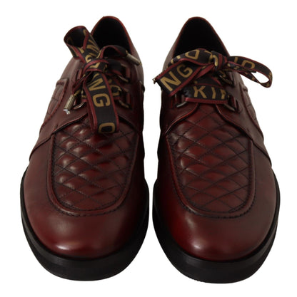 Dolce &amp; Gabbana Rote Leder-Schnürschuhe für formelle Anlässe