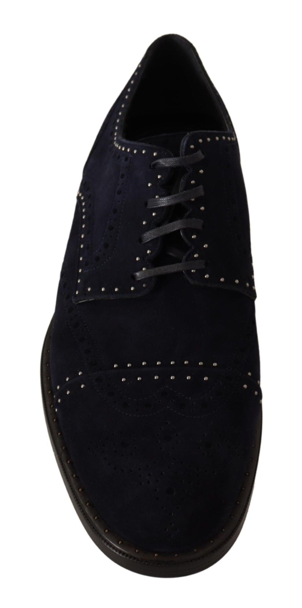 Dolce &amp; Gabbana Derby-Schuhe aus blauem Wildleder mit Nieten