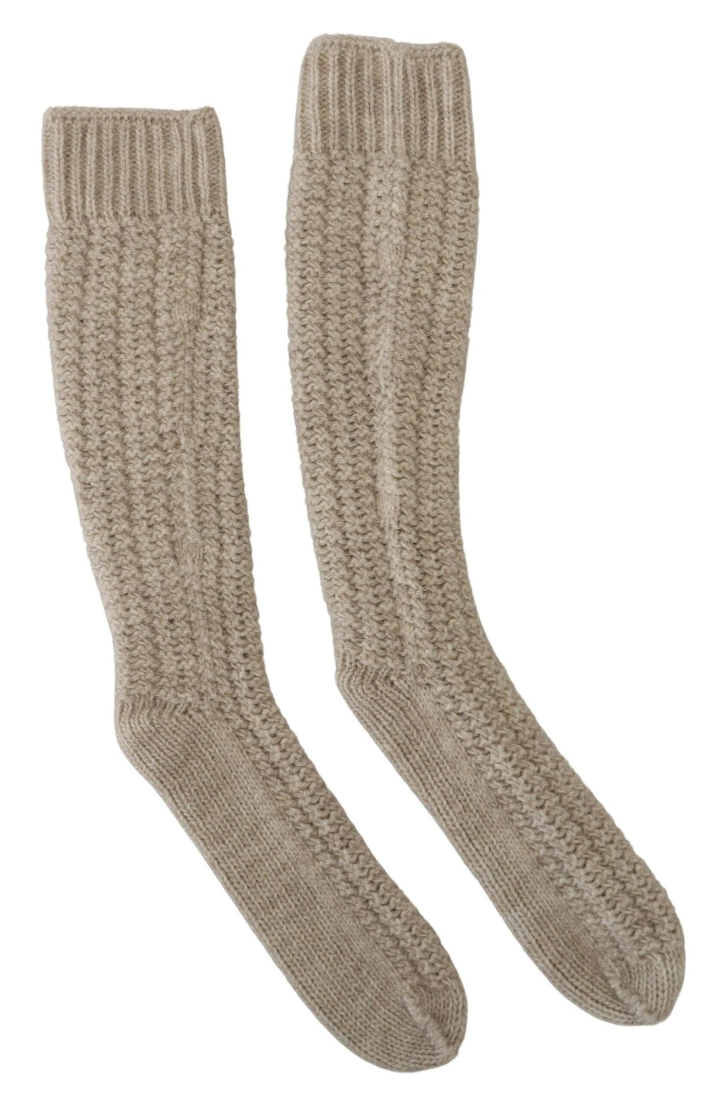 Dolce &amp; Gabbana Beige Wollstrick-Wadensocken für Damen