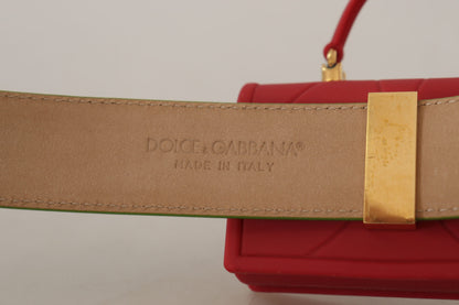 Dolce &amp; Gabbana Devotion Heart Micro Bag Kopfhörergürtel aus grünem Leder