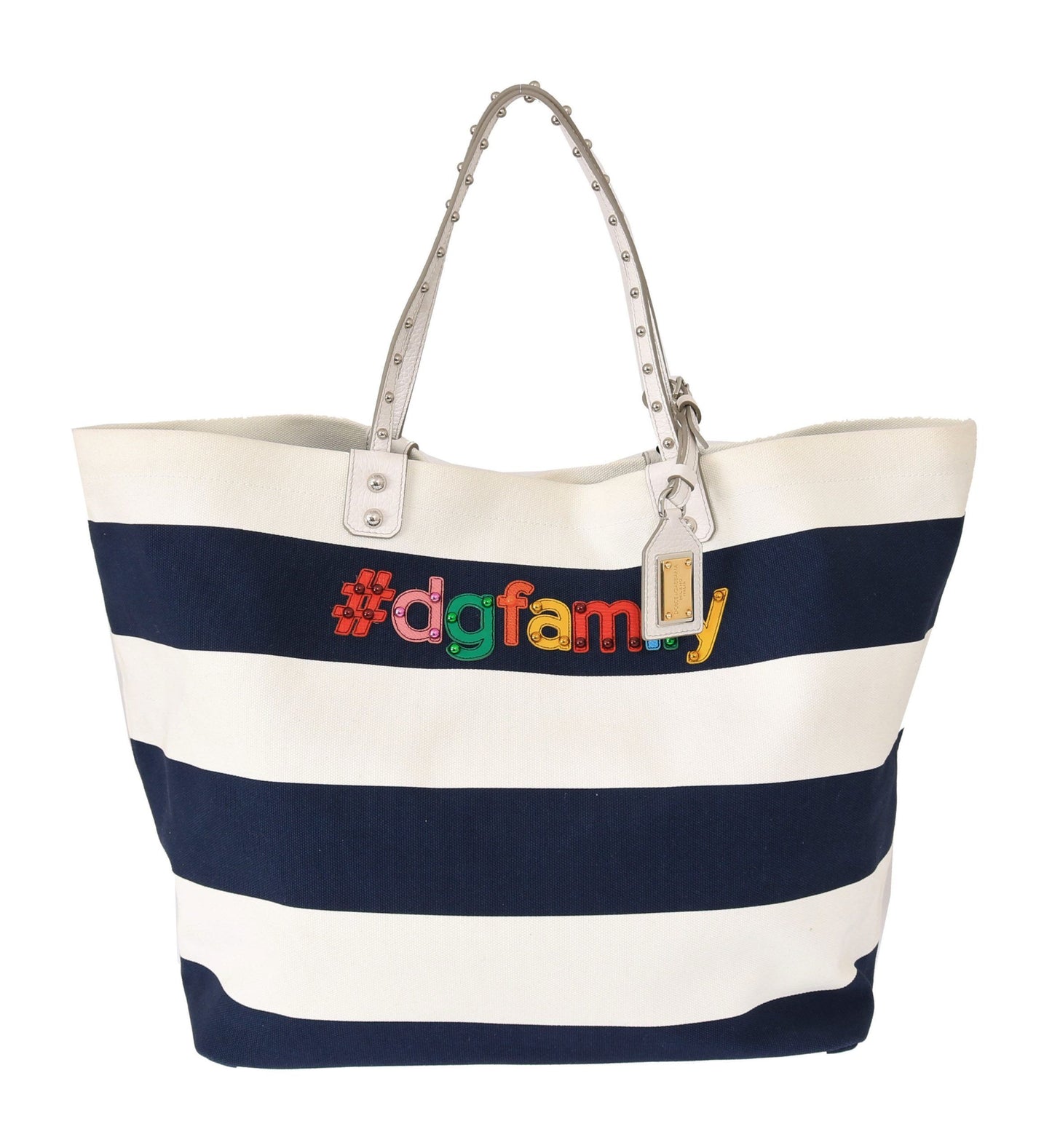 Dolce & Gabbana Chic Striped Beatrice Tote Handbag