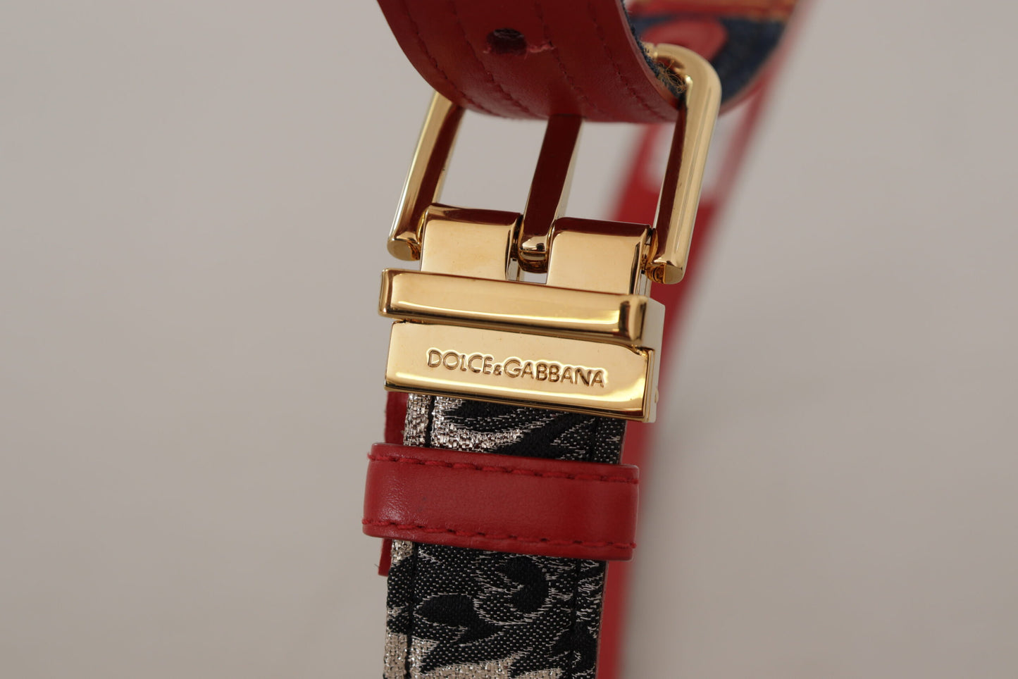 Dolce &amp; Gabbana Mehrfarbiger Majolika-Patchwork-Gürtel mit goldener Metallschnalle