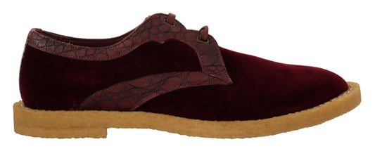 Dolce &amp; Gabbana Bordeaux-Samtschuhe aus exotischem Leder