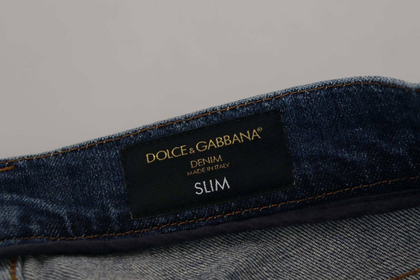 Dolce &amp; Gabbana Blaue Jeans aus gewaschener Baumwolle mit niedriger Taille