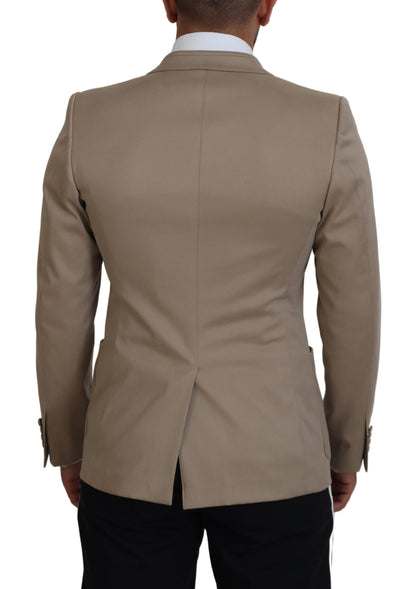 Dolce &amp; Gabbana Beige Baumwoll-Stretch-Slim-Jackenblazer