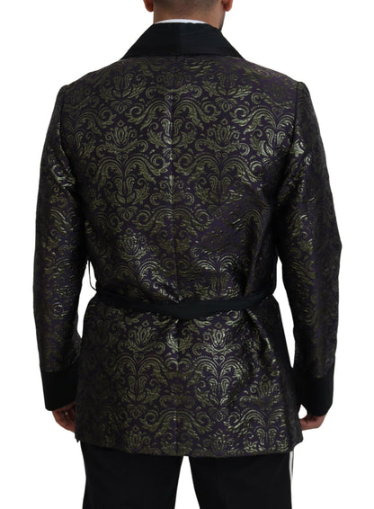 Dolce &amp; Gabbana Gold Lila Barock Jacke Blazer Robe