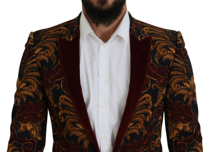 Mehrfarbiger, einreihiger Martini-Blazer mit Blumenmuster von Dolce &amp; Gabbana