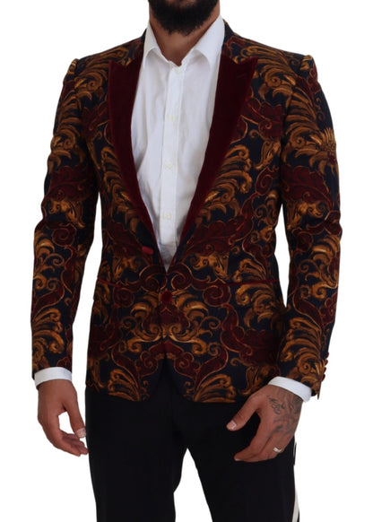 Mehrfarbiger, einreihiger Martini-Blazer mit Blumenmuster von Dolce &amp; Gabbana