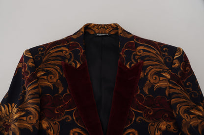 Mehrfarbiger, einreihiger Martini-Blazer mit Blumenmuster von Dolce &amp; Gabbana