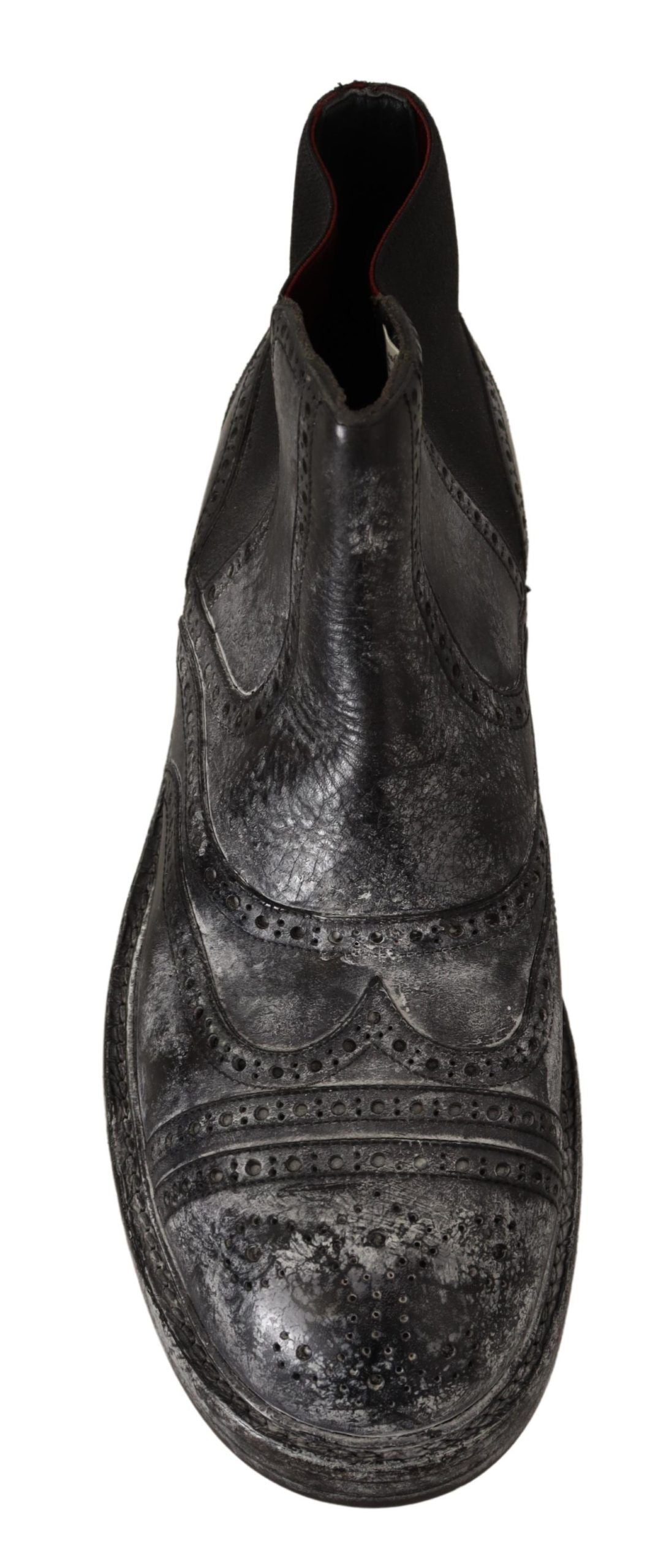 Dolce &amp; Gabbana Graue Leder-Knöchel-Freizeitstiefel für Herren