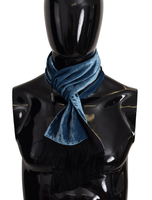 Dolce &amp; Gabbana Blue Velvet Solid Neck Warmer Herren-Schal