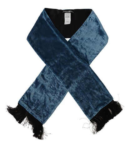 Dolce &amp; Gabbana Blue Velvet Solid Neck Warmer Herren-Schal