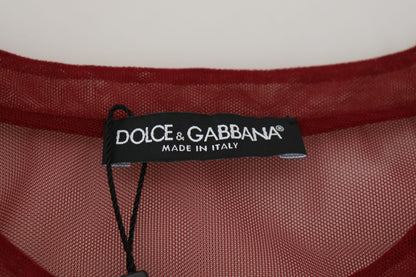 Dolce &amp; Gabbana Kastanienbraunes, zweilagiges Shift-Minikleid aus Nylon