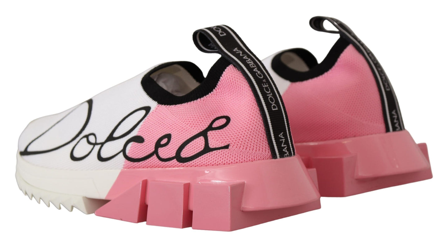 Dolce &amp; Gabbana Sorrento-Sneaker für Damen in Rosa und Weiß mit Logo