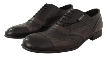 Dolce &amp; Gabbana Braune Oxford-Schuhe aus Eidechsenleder