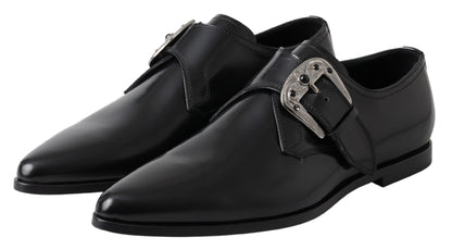 Dolce & Gabbana Elegant Black Leather Monk Strap Shoes