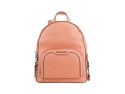 Michael Kors Jaycee Medium Sherbert Kieselleder-Rucksack mit Reißverschlusstasche, Büchertasche