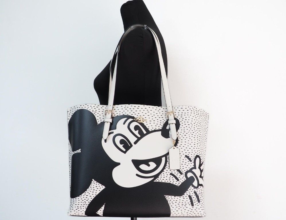 COACH (C6978) Mickey Mouse X Keith Haring Mollie große Leder-Schultertasche