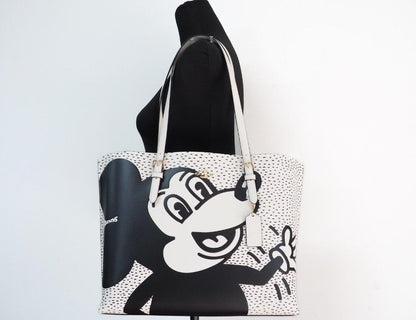 COACH (C6978) Mickey Mouse X Keith Haring Mollie große Leder-Schultertasche