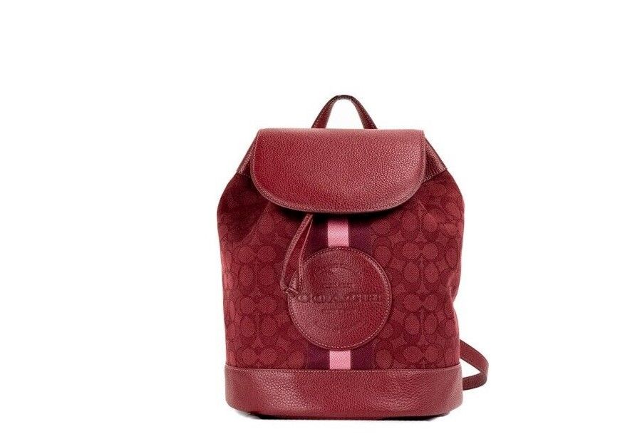 COACH Dempsey Red Apple Signature Rucksack aus Jacquard-Canvas mit Logo-Patch