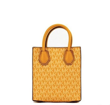 Michael Kors Mercer XS Honeycomb Gold Signature PVC North South Shopper Umhängetasche