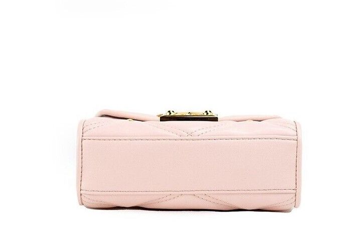 Michael Kors Serena Small Smooth Pink Vegan Leather Studded Flap Crossbody Bag