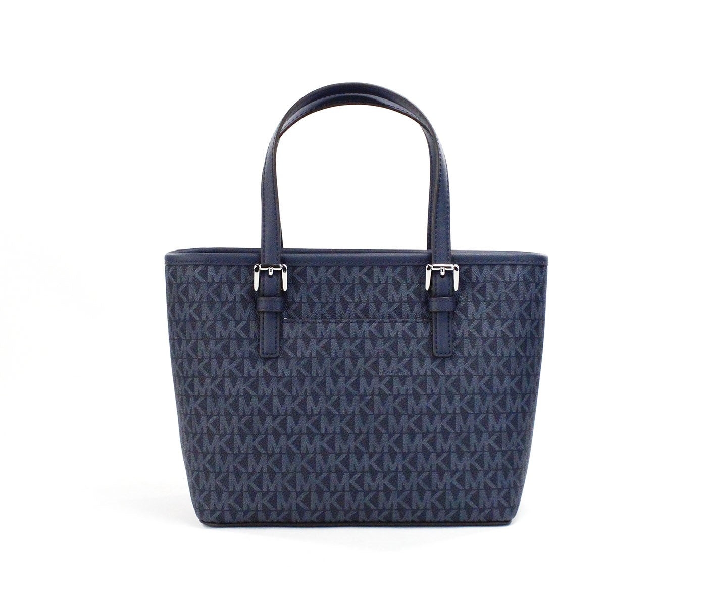 Michael Kors Jet Set Navy PVC Leder XS Carryall Top Zip Tote Bag Geldbörse