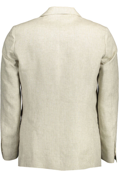 Gant Beige Leinen-Blazerjacke