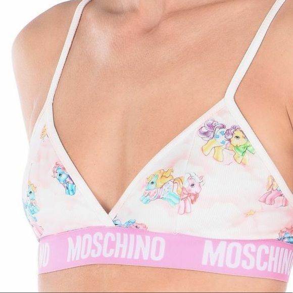 Moschino Weißer My Little Pony BH-Slip-Set, zweiteiliger Bikini