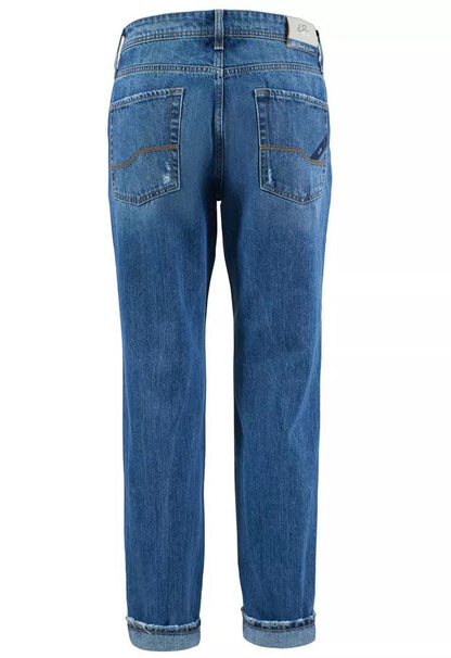 Yes Zee Timeless Blue Distressed Cotton Denim