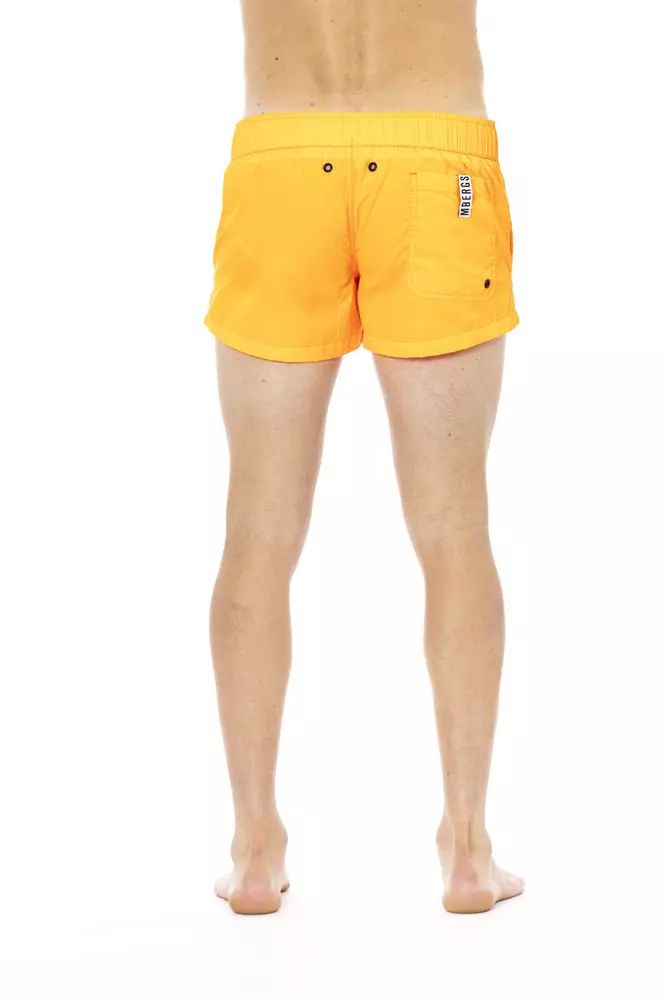 Bikkembergs Elegant Orange Swim Shorts with Branded Band