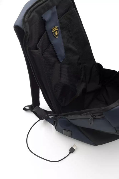 Blauer Nylon-Rucksack von Automobili Lamborghini