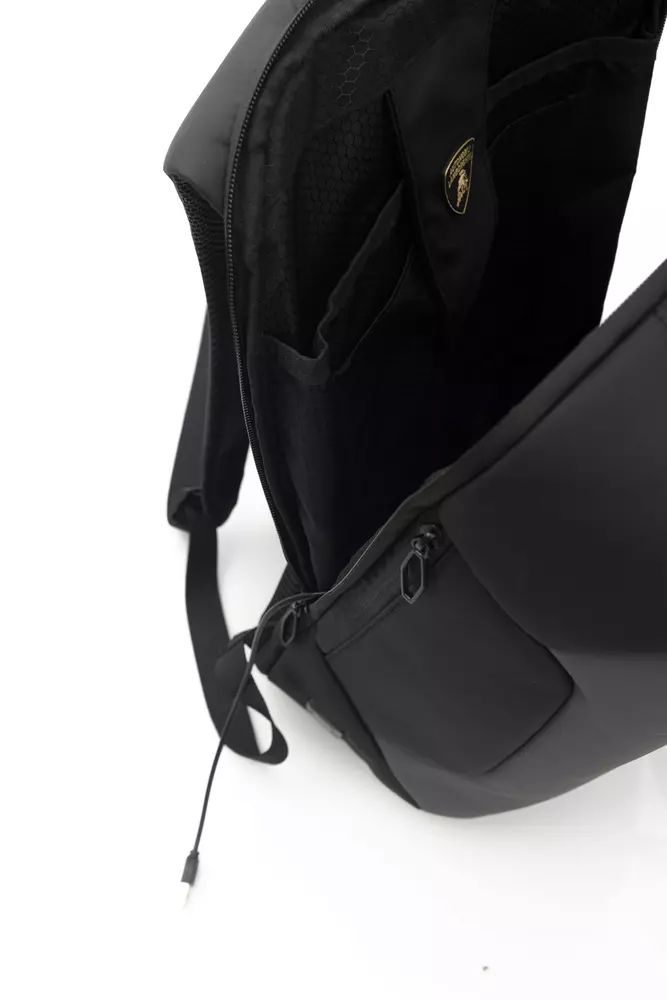 Grauer Nylon-Rucksack von Automobili Lamborghini