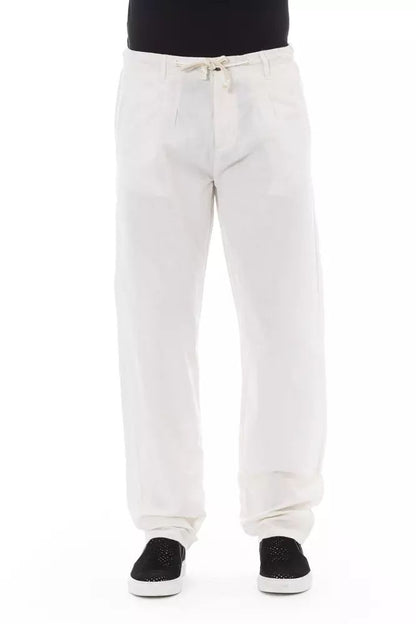 Baldinini Trend Elegant White Chino Trousers for the Modern Man