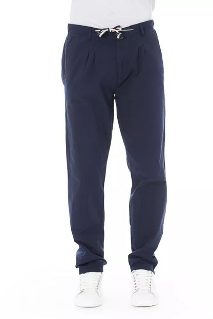 Baldinini Trend Elegant Blue Cotton Chino Trousers